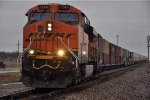 Eastbound stack train comes out of the siding